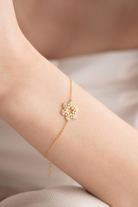 Heliophilia Silver Pulsera de Plata de Ley 925 con Recubrimiento de Oro y Circón